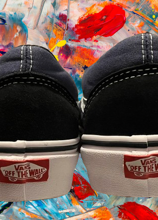 Кеды vans венс old skool navy dark blue white синие белые унисекс7 фото