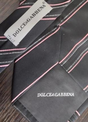 Dolce & cabbena italy чорна краватка в смужку5 фото
