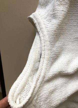 Светр мʼякий білий світер велюровий кофта джемпер плюшевий вільний светр з плетінням на плечах4 фото