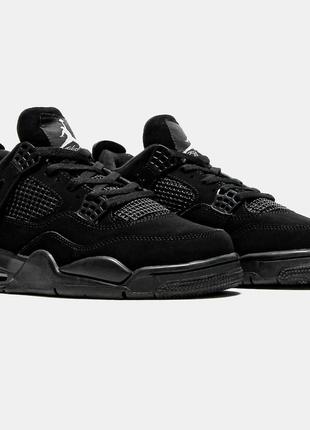 Кроссівки nike air jordan 4 retro black cat1 фото