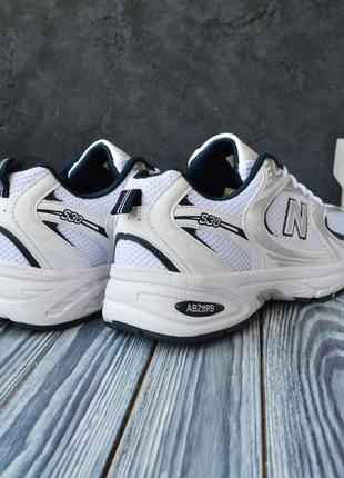 Жіночі кросівки new balance 530 white silver blue нью беланс білого з синім та сріблястим кольорів5 фото