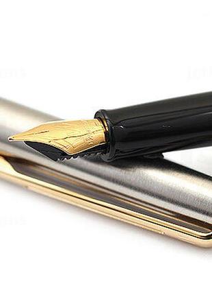 Waterman пір'яна ручка waterman hémisphère - нержавіюча сталь - золота окантовка - тонке перо (s0701