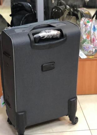 Середня валіза тканинна khaibar сіра3 фото