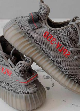 Серые кроссовки адидас изи буст 350 унисекс adidas yeezy boost 350 v2 beluga 2.0 grey bold orange 45