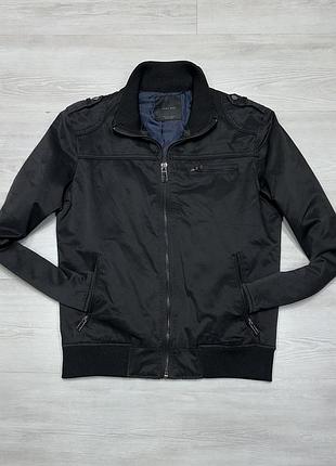 Zara basic man чорна чоловіча базова куртка вітровка бомбер