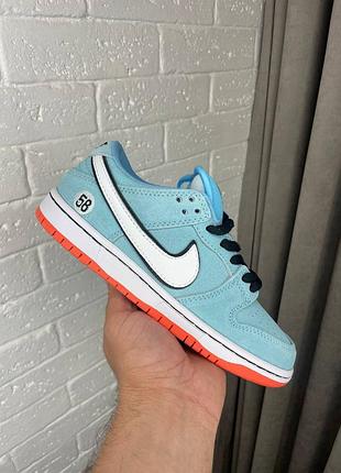 Жіночі кросівки nike sb dunk low white black blue найк данк блакитного з білим та чорним кольорів