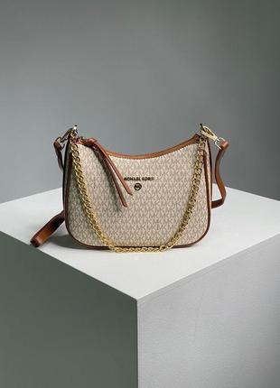 Сумка michael kors jet set charm small logo pochette cream