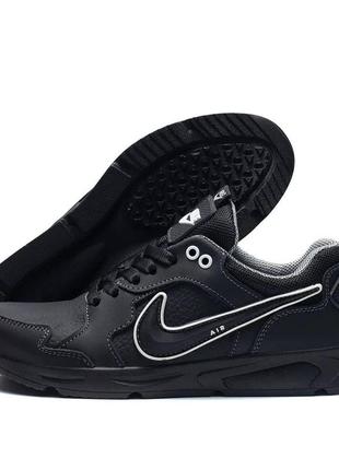 Подростковые кожаные кроссовки nike (найк), спортивные туфли черные, кеды. мужская обувь4 фото