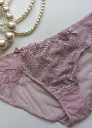 Uk 16 / наш 50 роскошные трусики из сетчатого тюля с кружевом нежно лавандового цвета