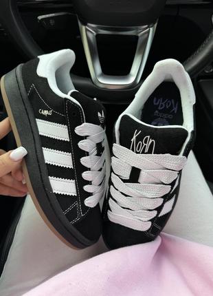 Жіночі кросівки adidas campus 00s korn black white чорно-білі