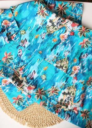 Стильний комплект на літо  гавайська сорочка + пляжні шорти next на підлітка3 фото