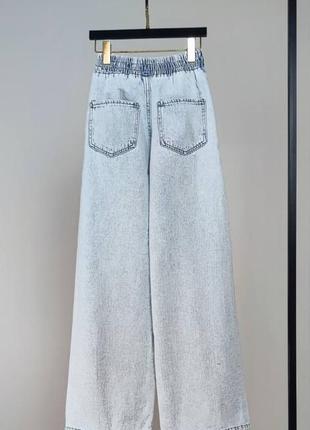 Жіночі стильні та зручні джинси на резинці із зав'язками виробник туреччина2 фото