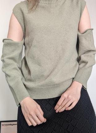 Шерстяной свитер с отдельными рукавами the frankie shop1 фото
