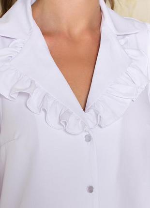 Красивая классическая блуза. белая женская блуза.2 фото