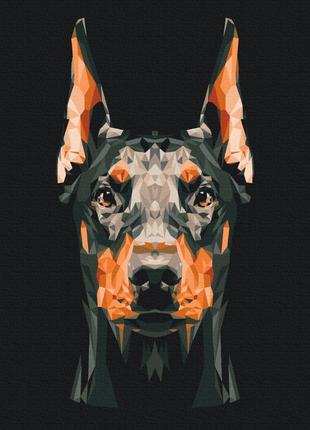 Картина по номерам 48х60 на деревянном подрамнике "доберман" bs53693l