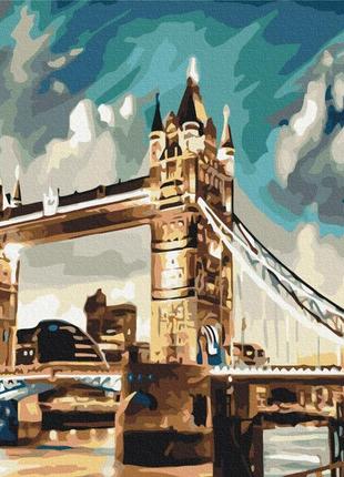 Картина за номерами 48х60 на дерев'яному підрамнику "лондон у хмарах" bs52223l