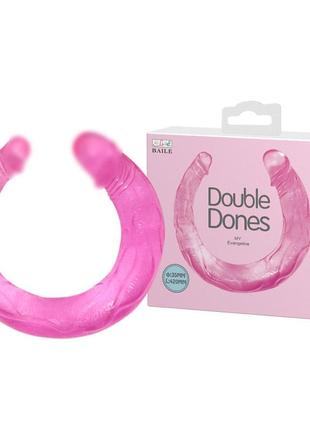 Двухсторонний фаллоимитатор 42 см изогнутый фалос faloimitator double dones dildo pink