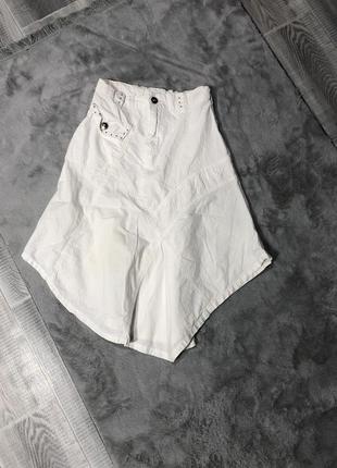 Крутая асиметричної юбка белая юбка для девочки джинсової юбка коттоновая юбка