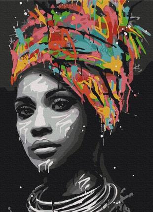 Картина по номерам 48х60 на деревянном подрамнике "африканский контраст" bs51369l