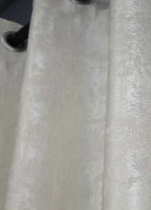 Комплект штор на люверсах жакард (2шт. 1.5х2,5м) sultan xo, туреччина. колір світло-бежевий4 фото