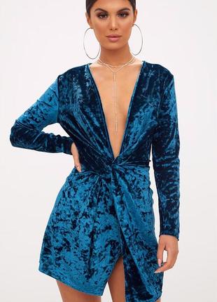 Новое брендовое велюровое платье мини "missguided". размер uk10/eur38.