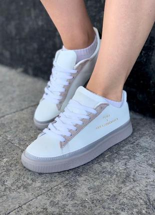 Puma шикарные женские кроссовки пума в белом цвете кожа (36-40)💜