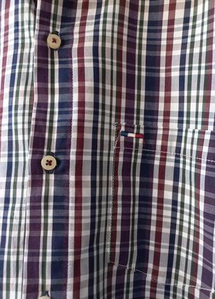 Оригинал брендовая мужская рубашка в клетку сорочка чоловіча pierrecardin8 фото