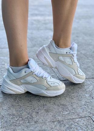 Nike m2k шикарные женские кроссовки найк в белом цвете кожа (36-40)💜