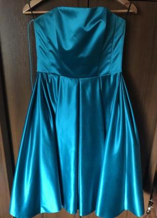 Сукня корсетна кольору морська хвиля1 фото