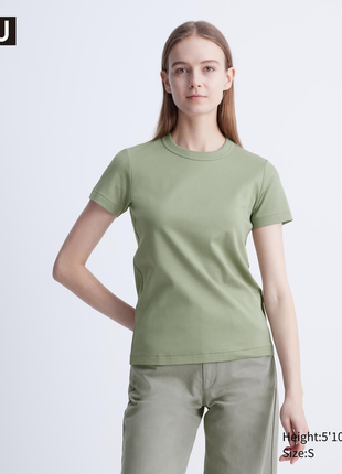 Футболка з щільної бавовни uniqlo 4657541 фото
