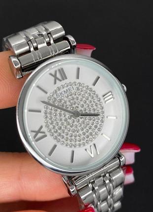 Жіночий класичний наручний  годинник зі сталевим браслетом skmei 1533 si