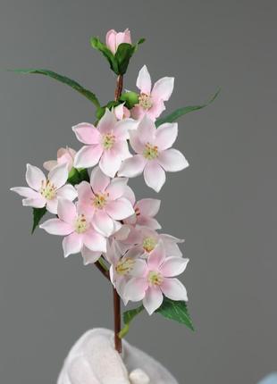 Искусственная ветвь жасмина, розового цвета, 38 см. цветы премиум-класса для интерьера, декора, фотозоны