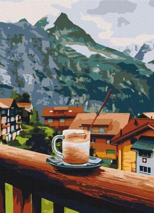 Картина за номерами 48х60 на дерев'яному підрамнику "капучино з гірським присмаком" bs52596l