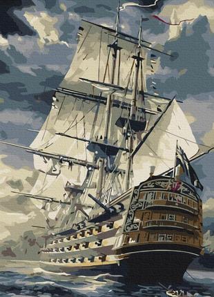 Картина за номерами 48х60 на дерев'яному підрамнику "бригантина темна" bs6923l