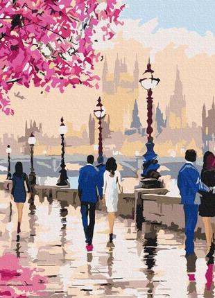 Картина по номерам 48х60 на деревянном подрамнике "прогулка по романтическому лондону" bs52784l