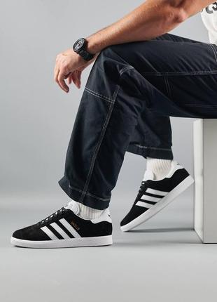 Мужские кроссовки adidas gazelle black white