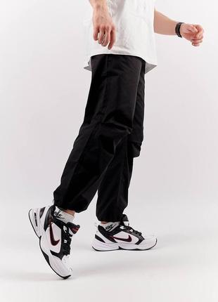 Мужские кроссовки nike air monarch white black red5 фото