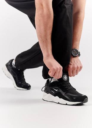 Мужские кроссовки nike air huarache runner black & white1 фото
