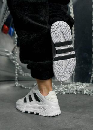 Женские кроссовки adidas niteball all white & black2 фото