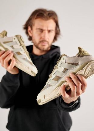 Мужские кроссовки adidas niteball beige & olive10 фото