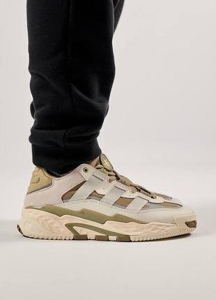 Мужские кроссовки adidas niteball beige & olive4 фото