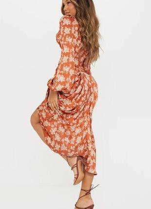 Розпродаж cукня prettylittlething міді asos з драпіруванням9 фото