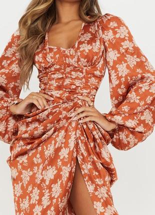 Розпродаж cукня prettylittlething міді asos з драпіруванням2 фото