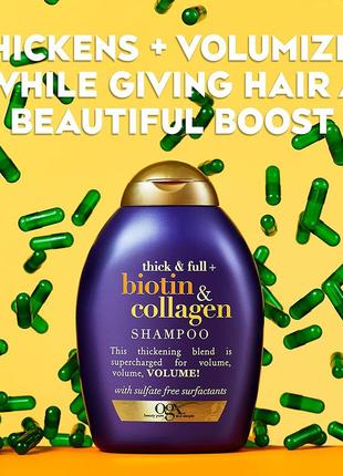 Профессиональный американский шампунь ogx biotin&collagen shampoo usa 385ml