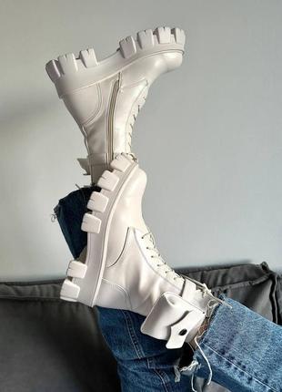 Жіночі черевики boyfriend boots white (no brand)