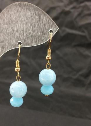 Сережки з аквамарином