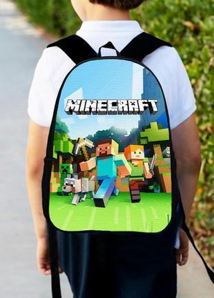 Рюкзак детский майнкрафт "minecraft" 34х27см,городской ранец для мальчика с принтом