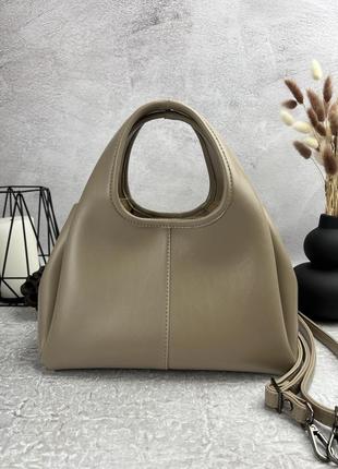 Жіноча сумка бежева tenderness класична сумочка через плече в подарунковому пакованні