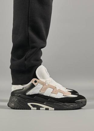 Мужские кроссовки adidas niteball white & sand & black7 фото