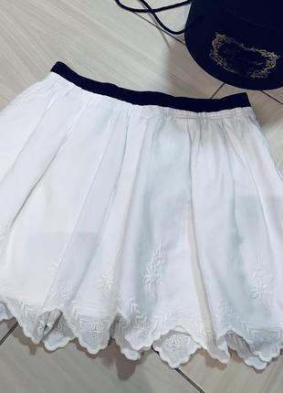 Легкая юбка с вышивкой по низу, zara, размер с/м1 фото